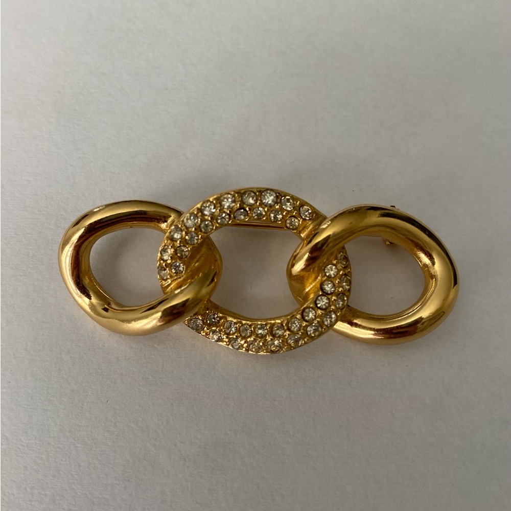 Christian Dior Vintage gold tone pin brooch.